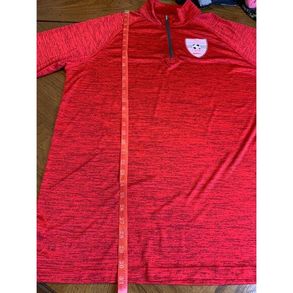 South Huntington Soccer Club Pennant Sportswear Red Quarter Zip Pullover XL - Picture 5 of 6
